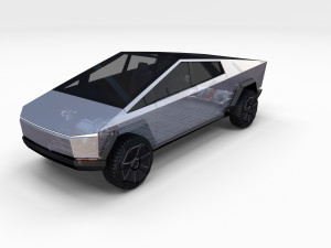 tesla cybertruck with chassis 3D-Modell