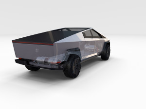 tesla cybertruck with chassis 3D-Modell