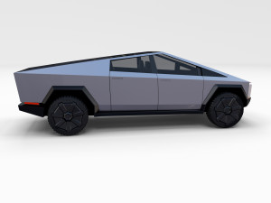 tesla cybertruck with chassis 3D-Modell