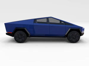 tesla cybertruck blue 3D Model