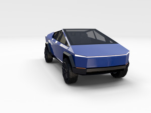 tesla cybertruck blue Modello 3D