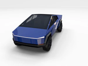 tesla cybertruck blue 3D Model