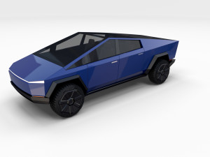 tesla cybertruck blue Modello 3D
