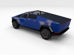 tesla cybertruck blue Modello 3D