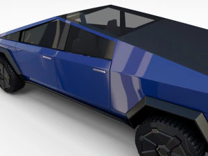 tesla cybertruck blue 3D Model