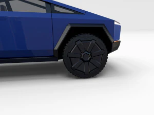 tesla cybertruck blue 3D Model