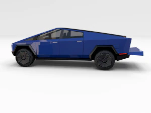 tesla cybertruck blue 3D Model