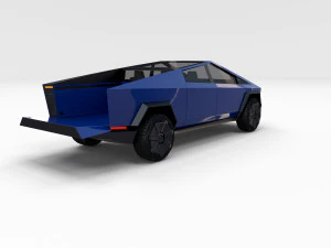 tesla cybertruck blue 3D Model