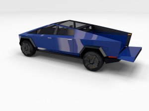 tesla cybertruck blue Modello 3D