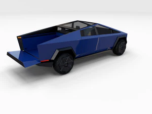 tesla cybertruck blue 3D Model