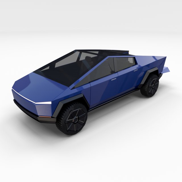 tesla cybertruck blue Modello 3D .c4d .max .obj .3ds .fbx .stl .blend 