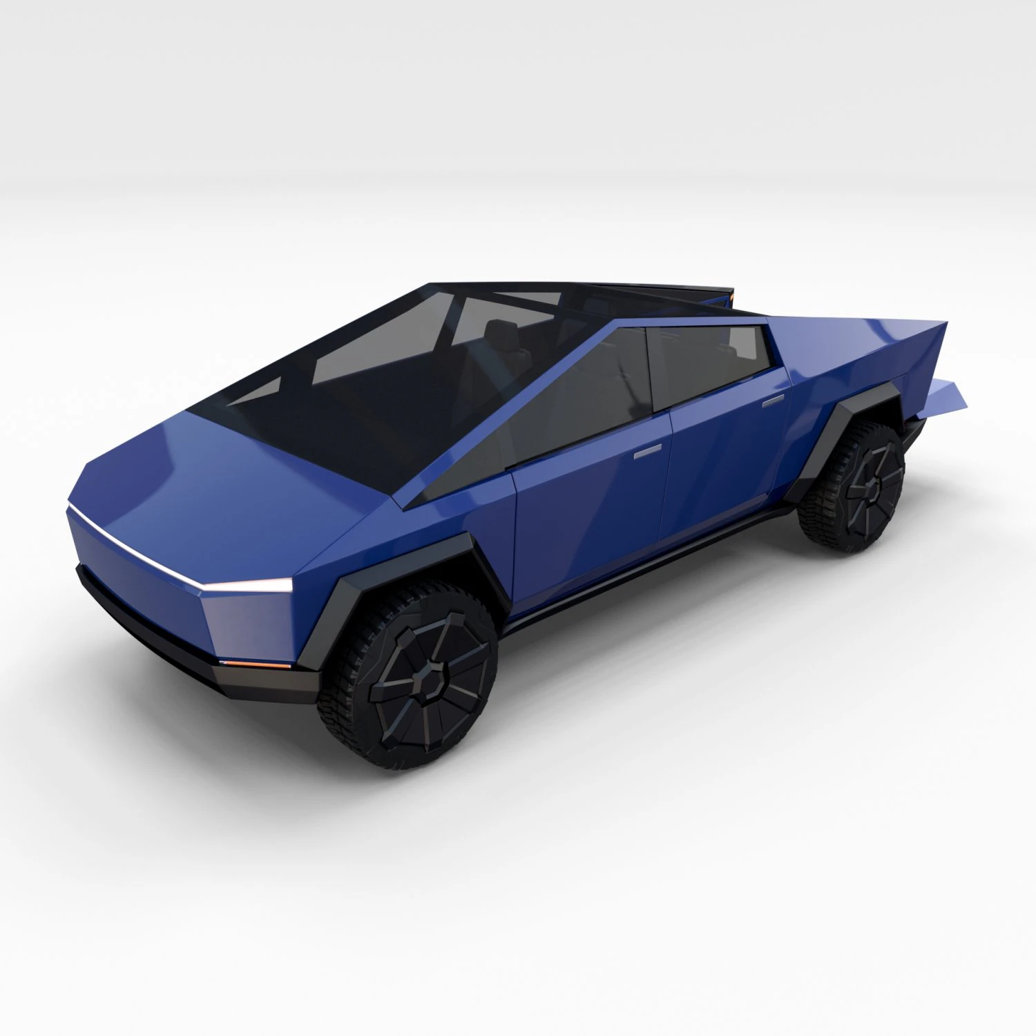tesla cybertruck blue 3D Model .c4d .max .obj .3ds .fbx .stl .blend 