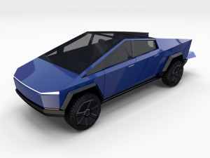 tesla cybertruck blue 3D Model