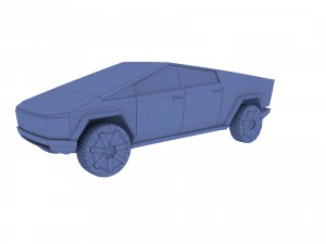 tesla cybertruck blue 3D Model