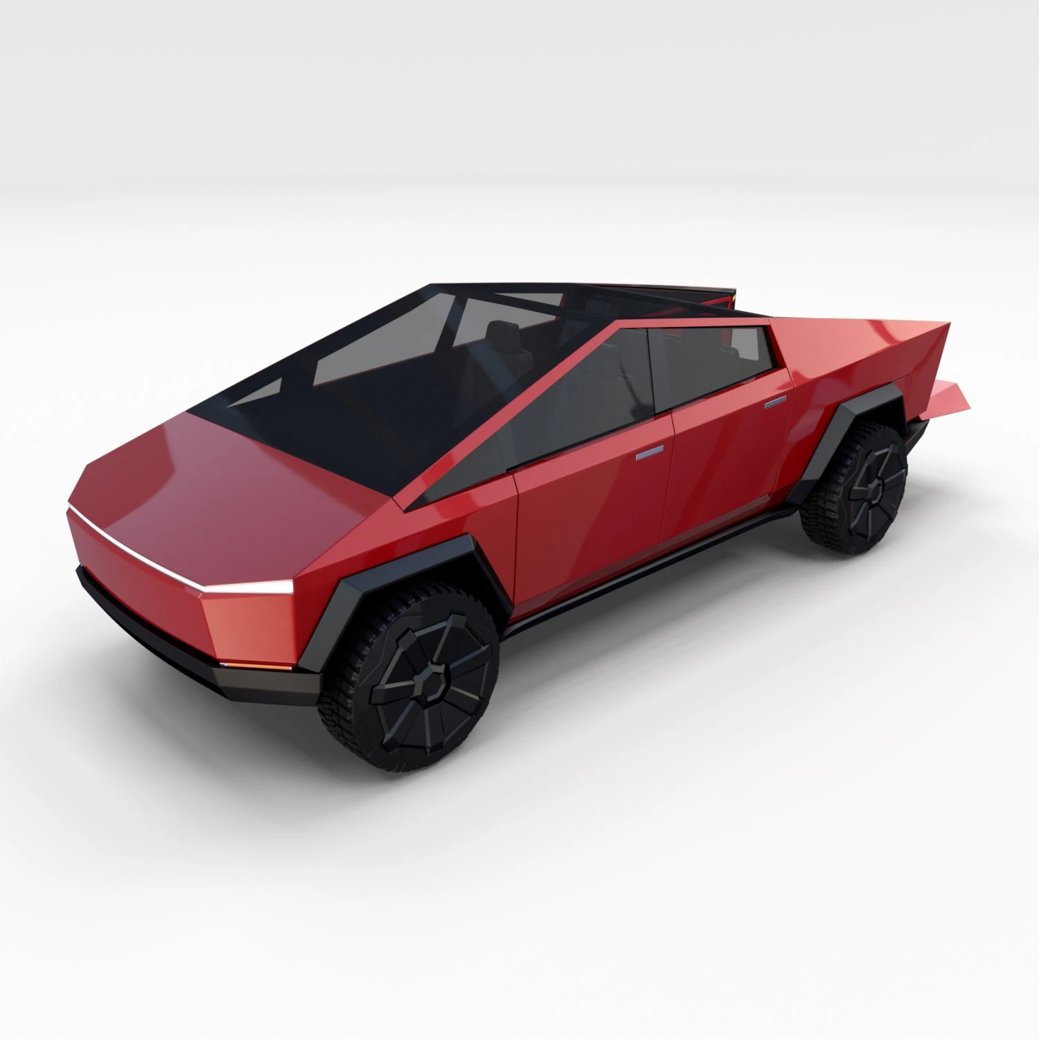 tesla cybertruck red 3D Model .c4d .max .obj .3ds .fbx .stl .blend
