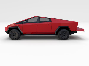 tesla cybertruck red 3D Model