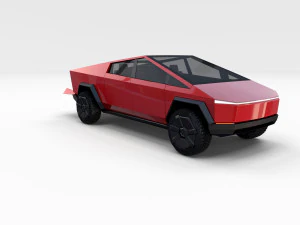 tesla cybertruck red 3D Model