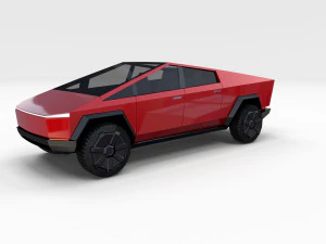 tesla cybertruck red 3D Model