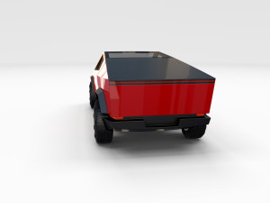tesla cybertruck red 3D Model