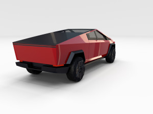 tesla cybertruck red 3D Model