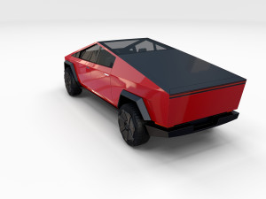 tesla cybertruck red 3D Model