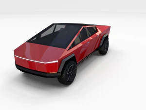 tesla cybertruck red 3D Model