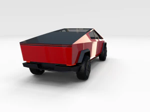 tesla cybertruck red 3D Model