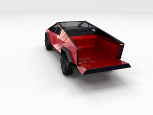 tesla cybertruck red 3D Model