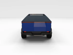 tesla cybertruck with chassis blue 3D Model