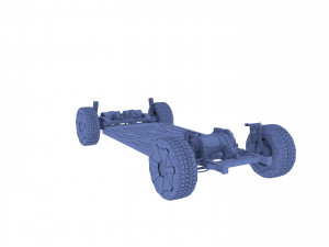 tesla cybertruck with chassis blue 3D 模型
