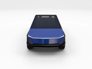 tesla cybertruck with chassis blue 3D Model