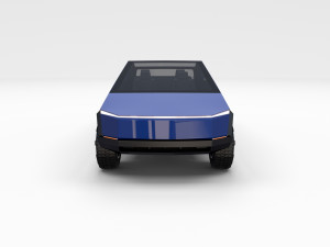 tesla cybertruck with chassis blue 3D 模型