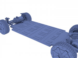 tesla cybertruck with chassis red Modello 3D