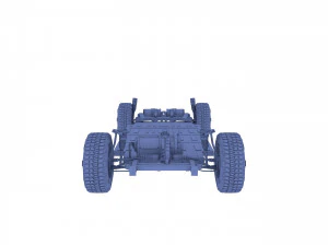 tesla cybertruck with chassis red 3D Model