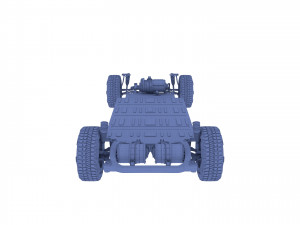 tesla cybertruck with chassis red Modello 3D