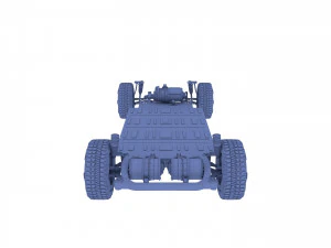 tesla cybertruck with chassis red 3D Model