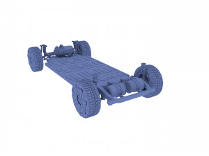 tesla cybertruck with chassis red Modello 3D