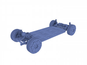 tesla cybertruck with chassis red Modello 3D