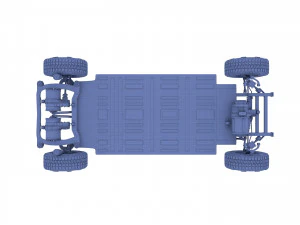 tesla cybertruck with chassis red 3D Model