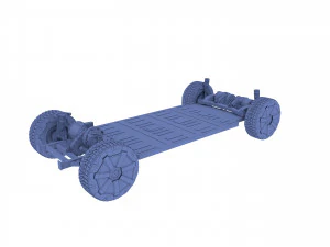 tesla cybertruck with chassis red 3D Model
