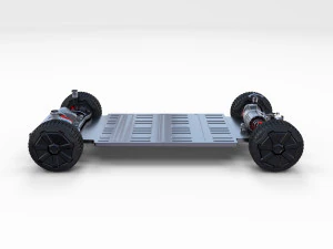 tesla cybertruck with chassis red 3D Model