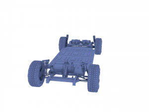 tesla cybertruck with chassis red 3D Model