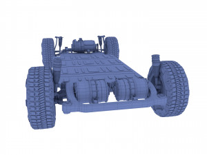 tesla cybertruck with chassis red Modello 3D