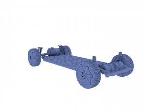 tesla cybertruck with chassis red 3D Model