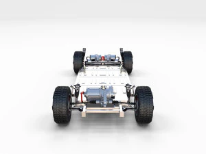 tesla cybertruck with chassis red 3D Model
