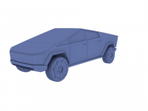 tesla cybertruck with chassis red Modello 3D
