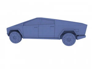 tesla cybertruck with chassis red 3D Model