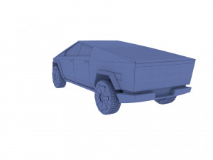 tesla cybertruck with chassis red Modello 3D