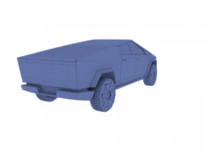 tesla cybertruck with chassis red 3D Model