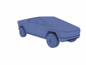 tesla cybertruck with chassis red Modello 3D